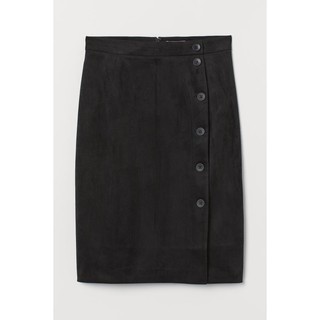 Chân váy đen dài xẻ tà size 10UK HM H&M_hàng chính hãng Anh