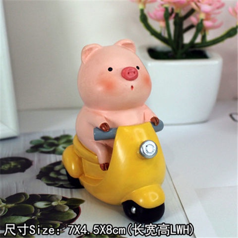 Chú Heo Đội Mũ Bảo Hiểm Dễ Thương Sáng Tạo Cao Cấp Trang Trí Xe Hơi Hoạt Hình