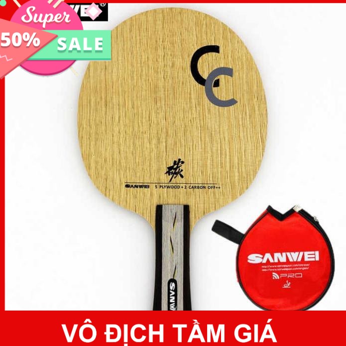 [FreeShip]  Cốt Vợt Sanwei CC - Cấu Tạo 5 Lớp Gỗ + 2 Cacbon - Tốc Độ Cao ( Off+)