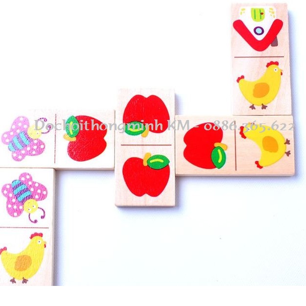 Bộ Domino tìm cặp giống nhau Domino Solitaire 28 thanh gỗ