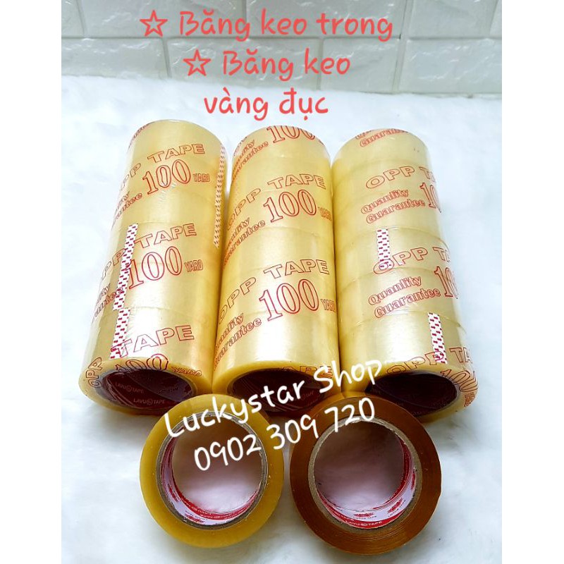 Băng keo trong / Băng keo đục OPP, rộng 4,7cm ☆ nặng 200 gram/ cuộn, dán thùng carton, bao bì, siêu tiện dụng, tiết kiệm