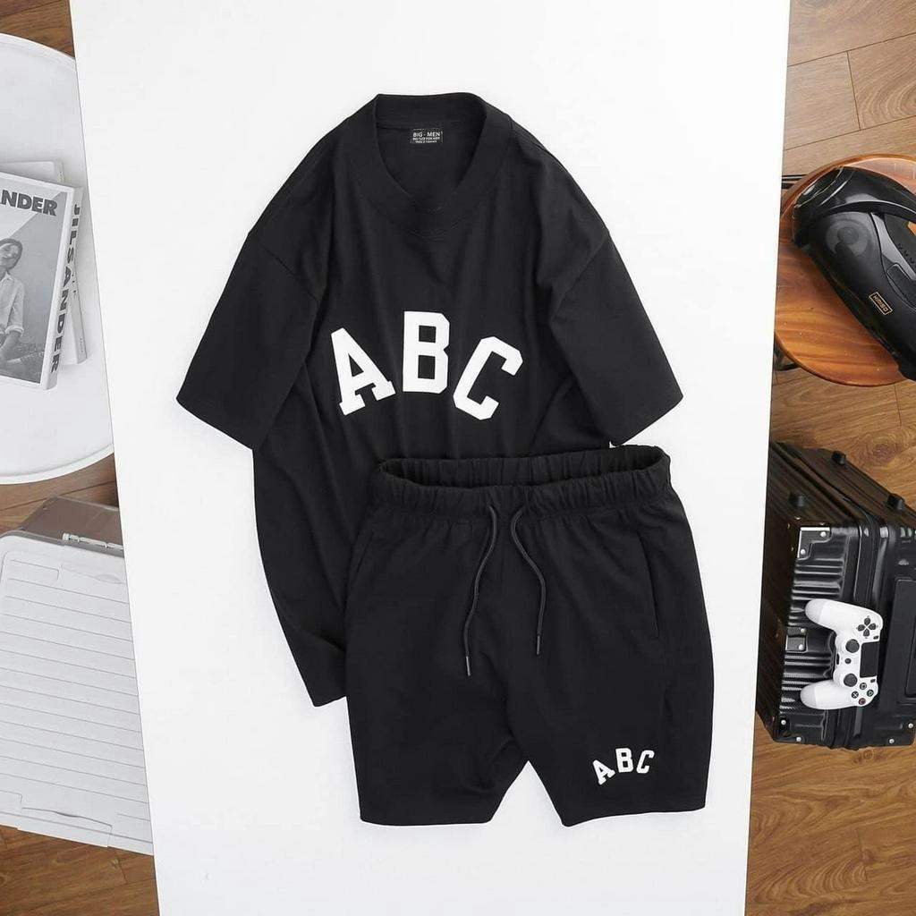 [bigsize] Set bộ quần áo cotton bigsize nam in hình thời trang bigsize nam &lt; 140kg