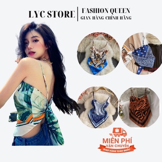 🔴áo yếm lụa hai dây 2 lớp cao cấp , áo yếm hở lưng đi biển 2 lớp điều chỉnh size từ 38kg - 63kg tại lyc-store