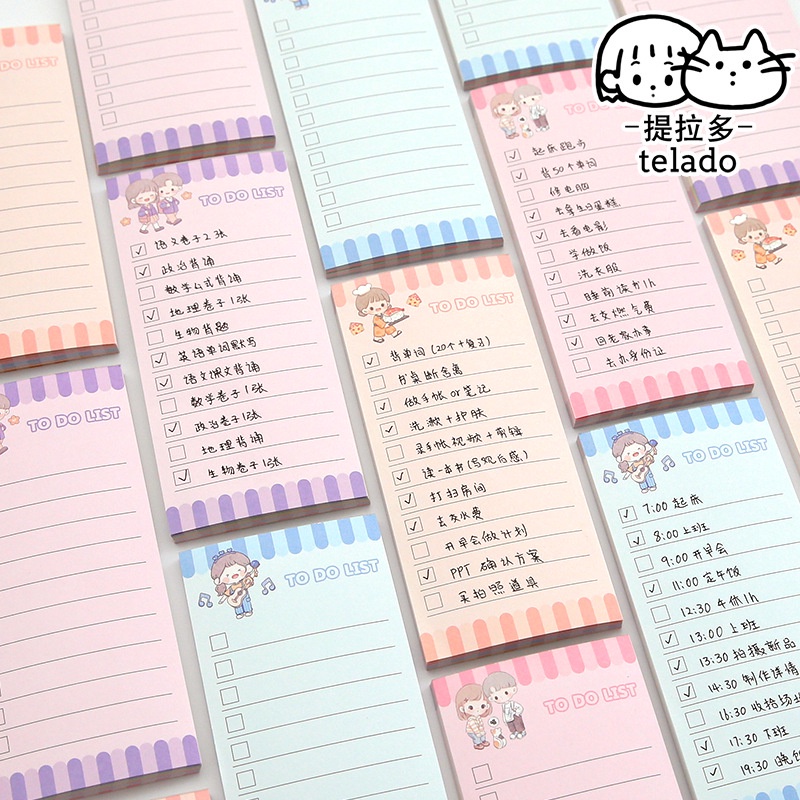 Set 50 Giấy Ghi Chú Họa Tiết Cô Gái Dễ Thương