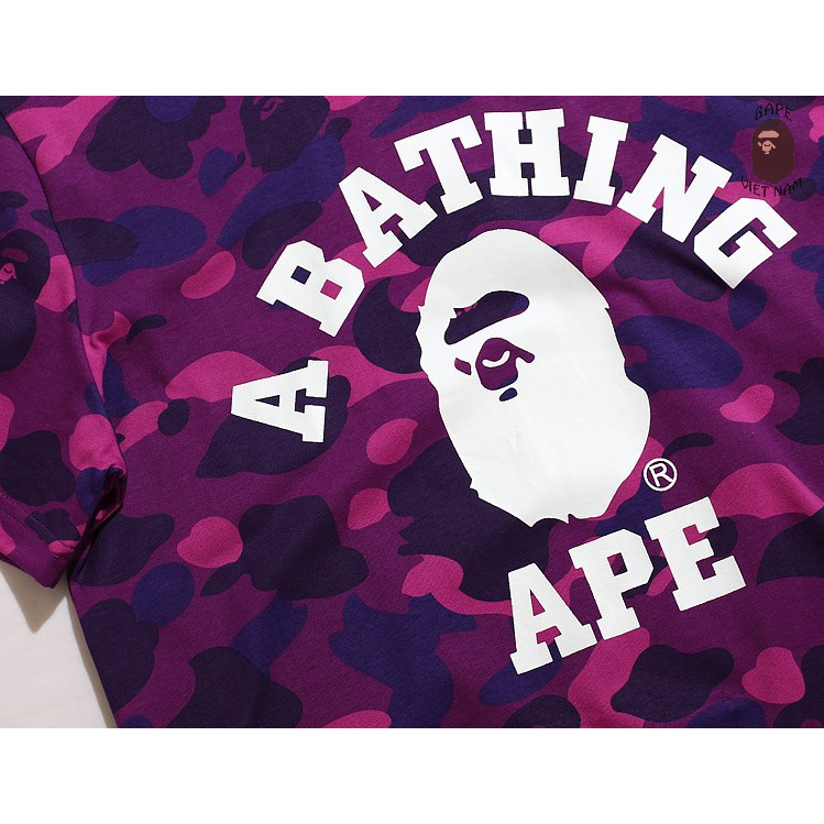 Tee A Bathing Ape Logo, Áo thun Bape chất Cotton 5 màu Camo Red, Violet, Green, Blue Bape Việt Nam