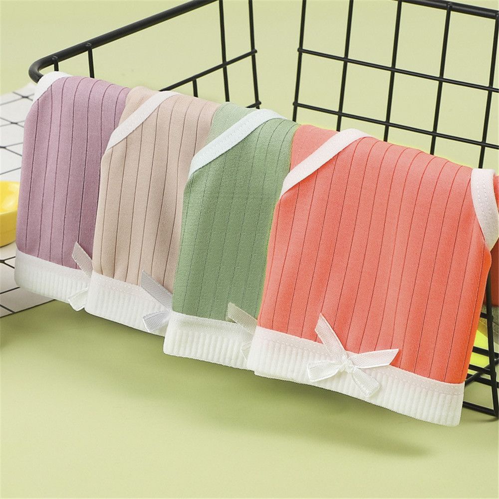 Quần lót cotton lưng vừa màu trơn đính nơ thời trang cho nữ