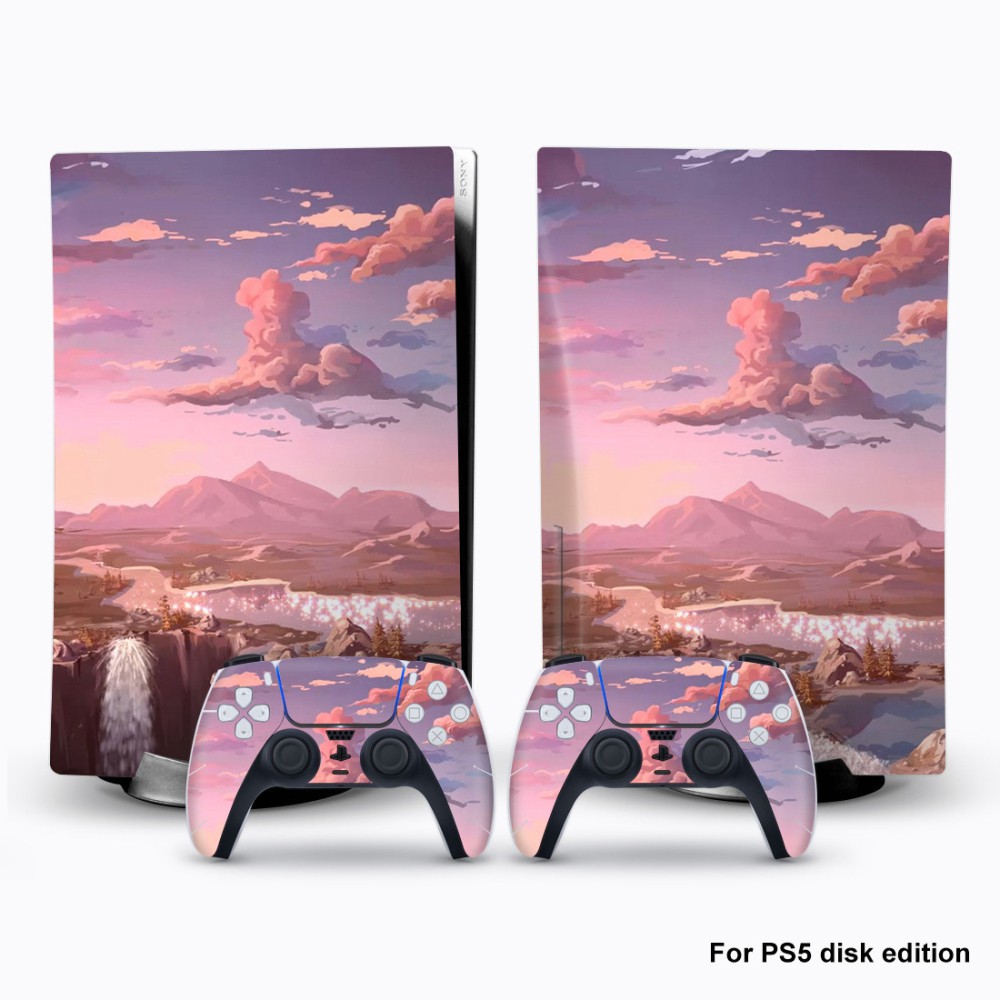 New Vinyl Sticker For PS5 Accessories Decal Protective Skin for PlayStation 5 Digital Edition Console and 2 Controllers 【nuuo】