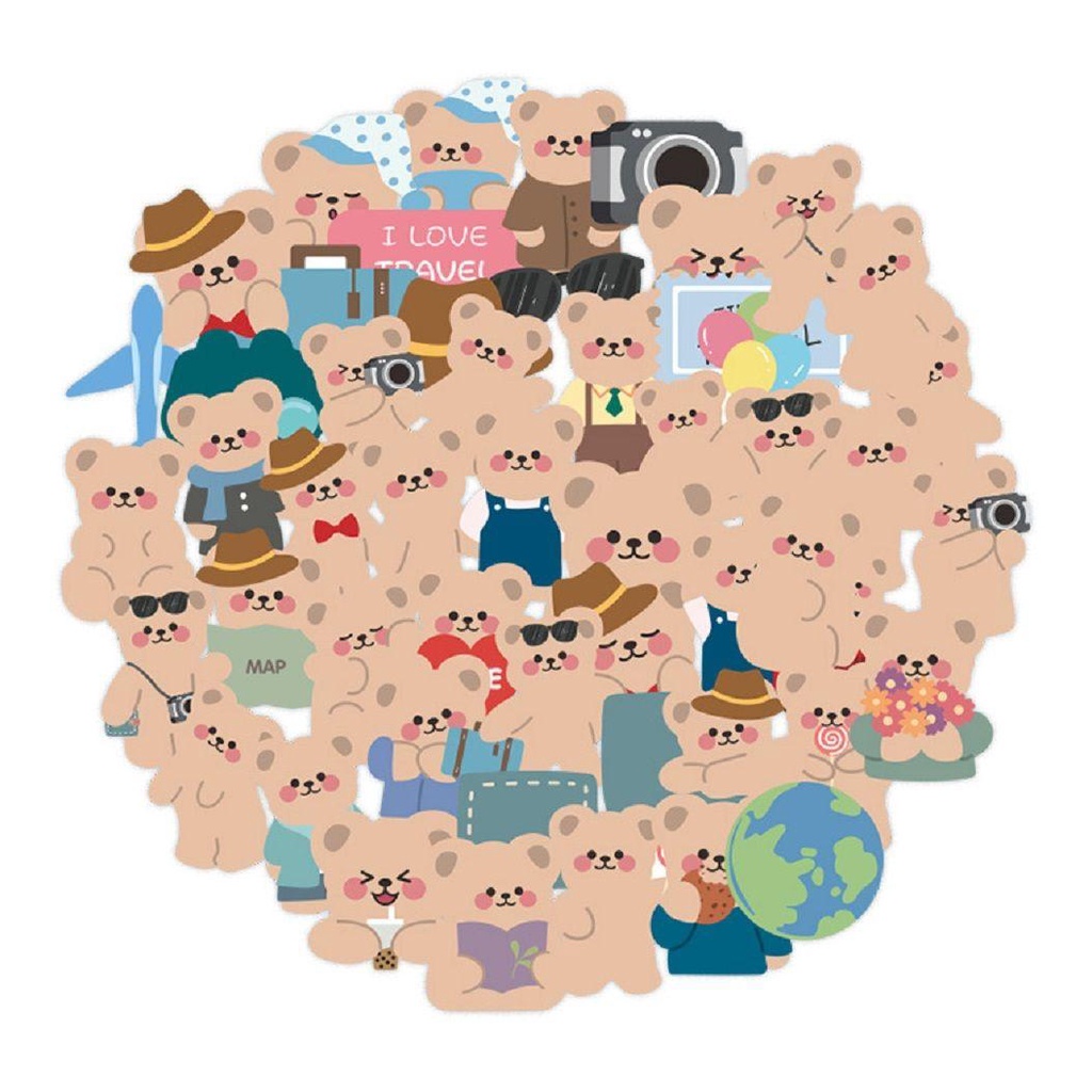 Bộ 50 Sticker Dán Tường Họa Tiết Hoa Dễ Thương Bắt Mắt
