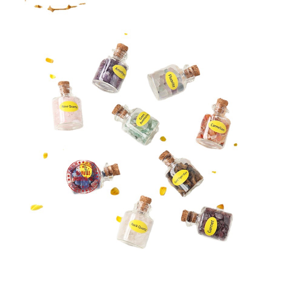Hộp Quà 9 Lọ Đá Thanh Tẩy Mini Phong Thủy May Mắn Cho Chủ Nhân DA80