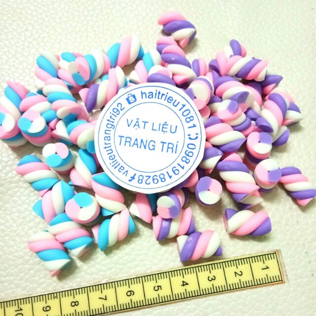 [Mã LIFE0503TOYS giảm 10% đơn 0Đ] Mô hình Kẹo xốp marshmallow xoắn charm slime