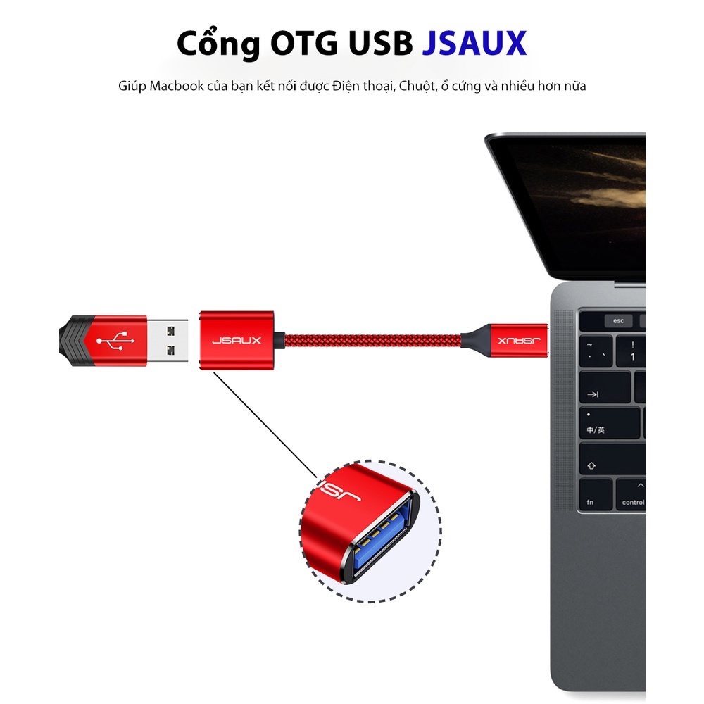 Cáp Chuyển Đổi Type C Sang Usb OTG 3.0 Cao Cấp CD0019 JSAUX - Cho Điện Macbook, Điện thoại Samsung, Oppo, Huewe