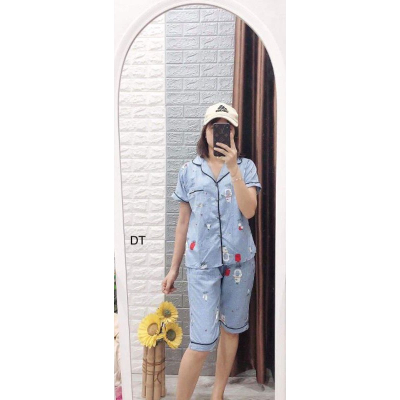 [ Ảnh thật ]Bộ pijama kate thái lửng chuẩn sịn