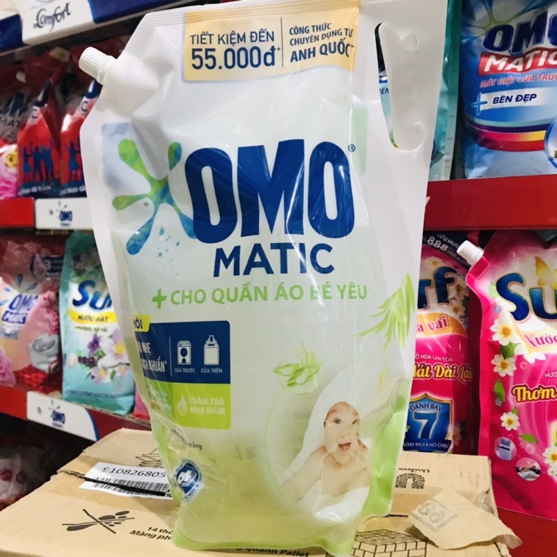 NƯỚC GIẶT OMO MATIC TRÀM TRÀ NHA ĐAM 2,9KG CHO QUẦN ÁO BÉ YÊU