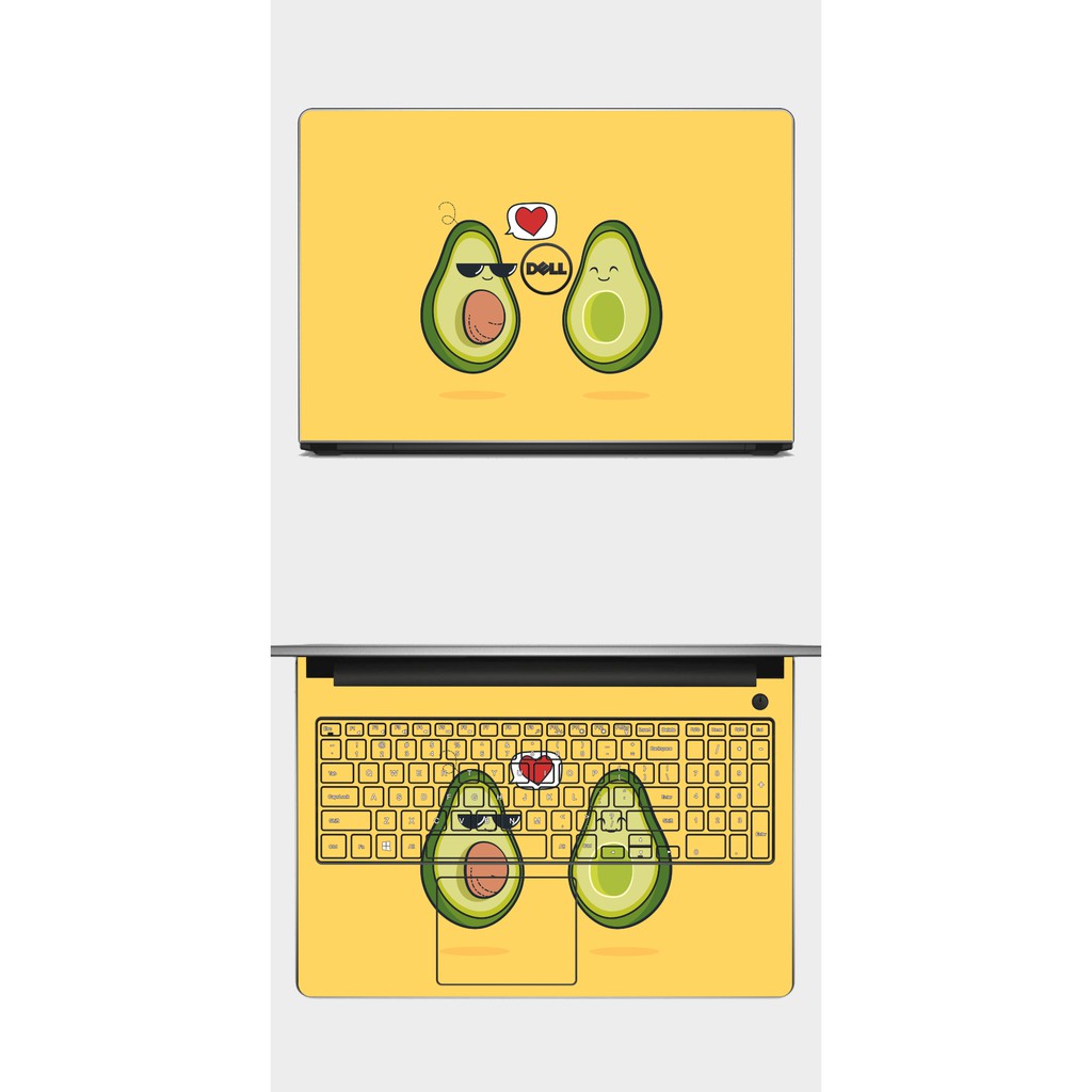 Mẫu skin laptop hình trái bơ cute. Full Các Dòng Như: Dell, Hp, Acer, Asus, Macbook,...in hình theo yêu c