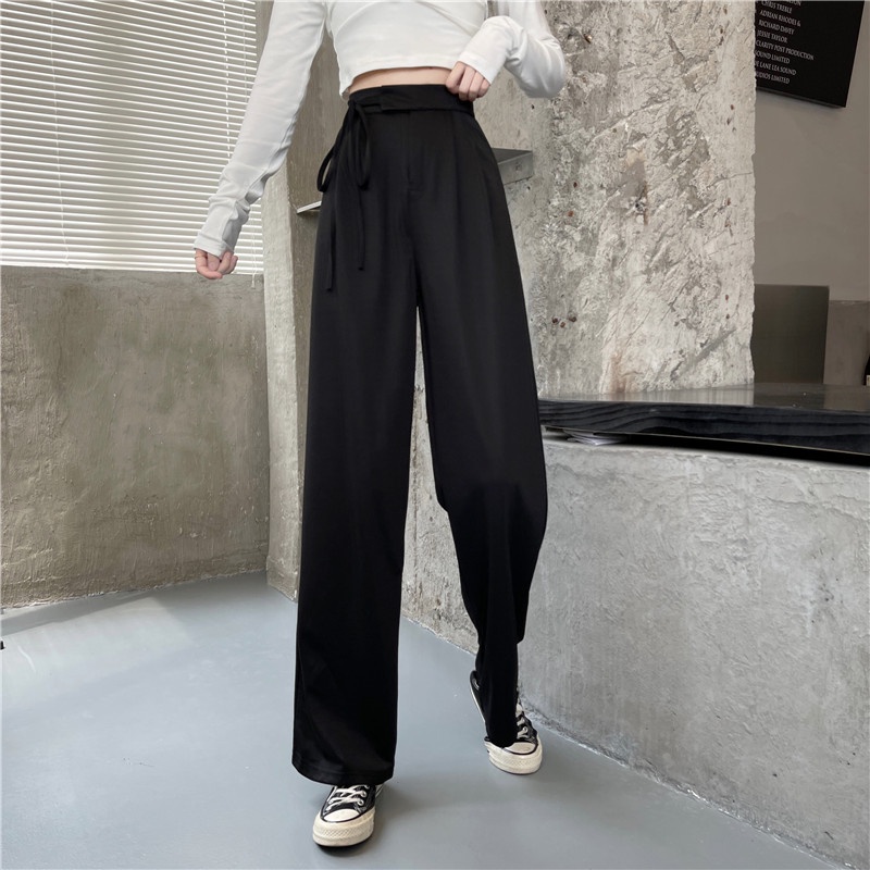 Quần Dài Ống Rộng Lưng Cao Thiết Kế Mới Thời Trang Mùa Hè Cho Nữ