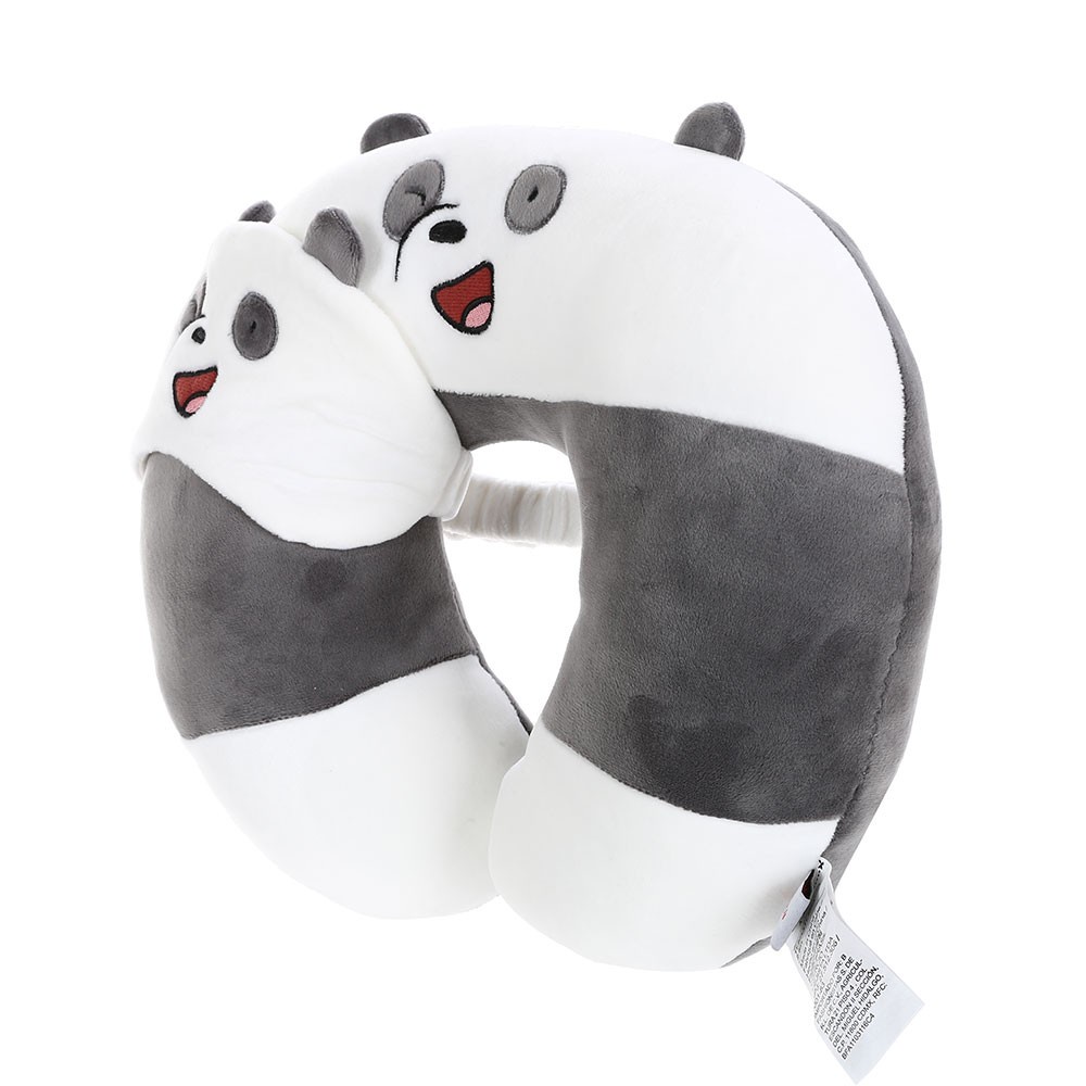 Gối chữ U Miniso hình gấu We Bare Bears U-shaped Neck Pillow (Panda)- Hàng chính hãng