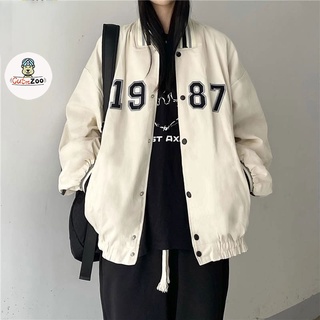 Áo khoác bomber 1987s Áo khoác Kaki form rộng tay thụng Unisex cá tính - CUTE_ZOO