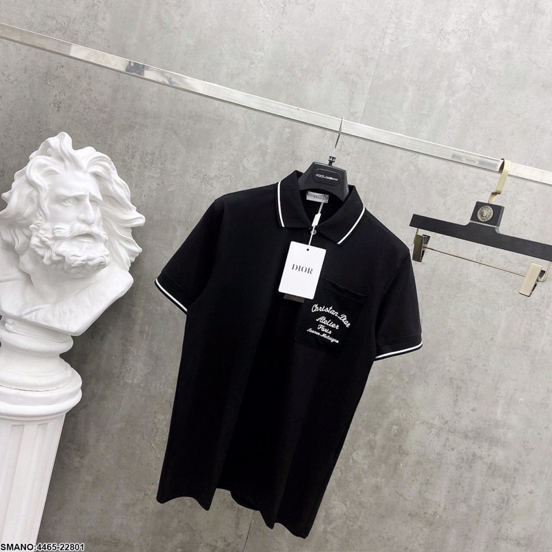 Áo Polo Nam Viền Trắng Túi DIO Cao Cấp - Áo Nam Polo Đơn Giản Siêu Đẹp