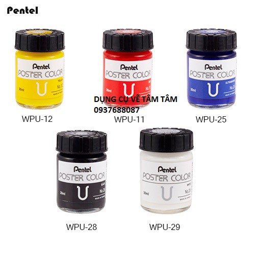 ✢☫₪Màu Poster pentel cơ bản bộ 5 (29-11-25-12-28)-Dụng cụ vẽ Tâm