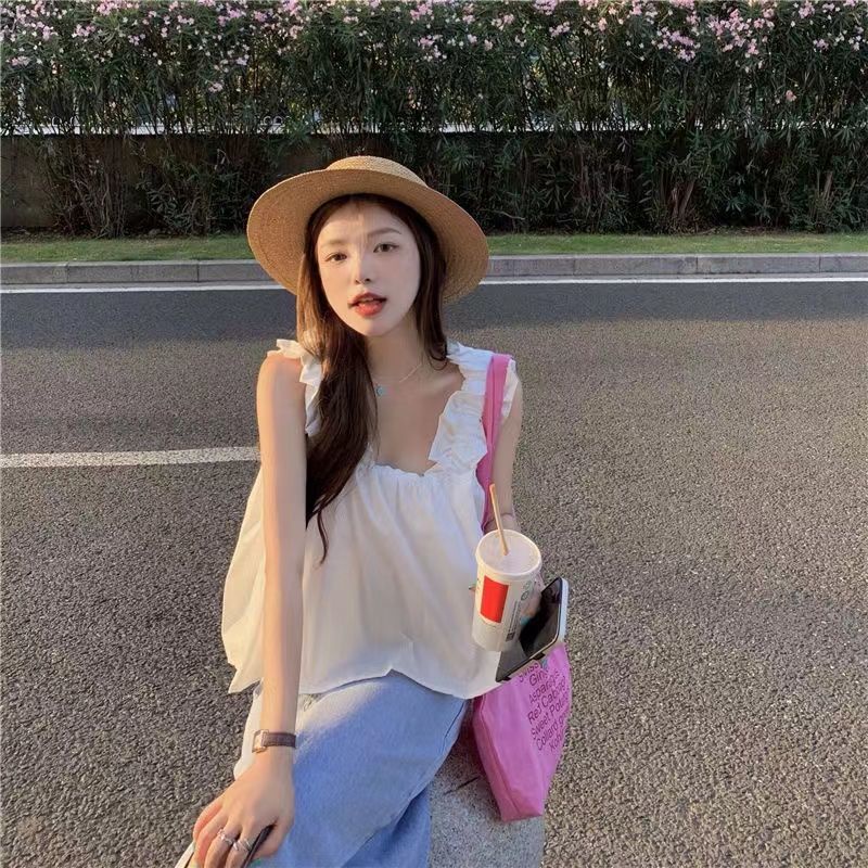 Áo Camisole Không Tay Phong Cách Hàn Quốc 165882 Áo Hai Dây Dáng Ôm Phong Cách Phương Tây Dễ Phối Đồ