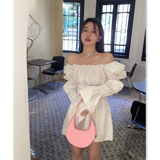 COZOK Đầm Dài Tay Hở Vai Form Ôm Kiểu Dáng Quyến Rũ