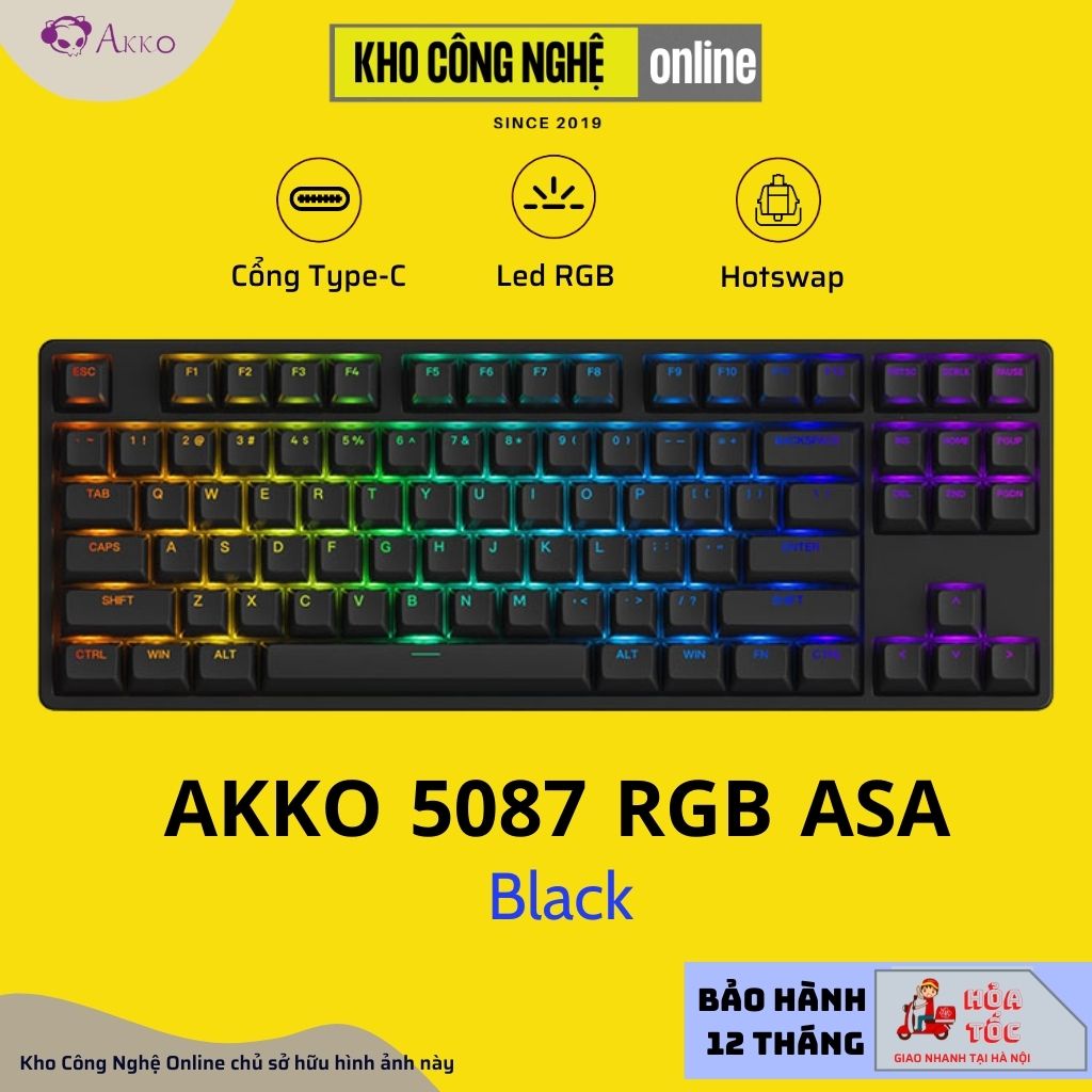 Bàn phím AKKO 5087 RGB ASA – Black / White