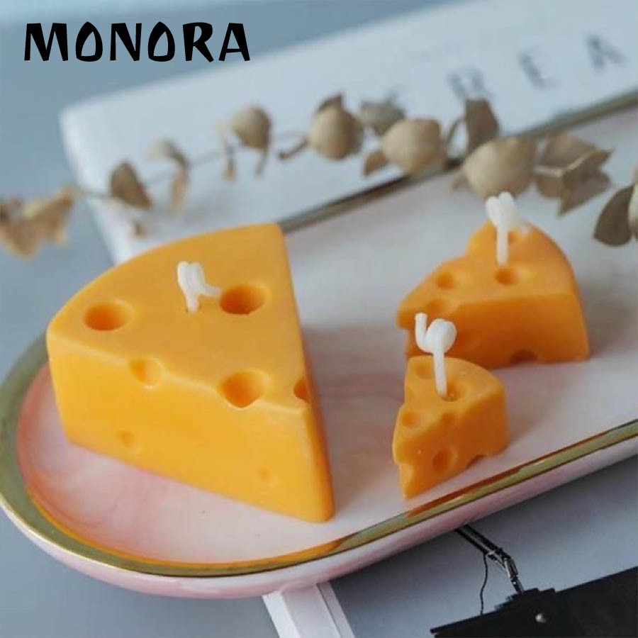 Nến decor hình bánh Phô Mai Cute MONORA C4 trang trí không khói sáp decor phụ kiện trang trí phòng - candle decor