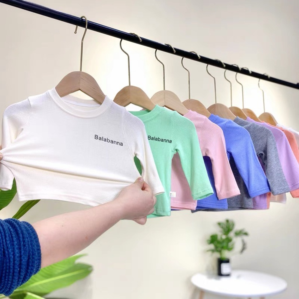 Áo giữ nhiệt dài tay in chữ love baby cho bé trai, bé gái cotton dày dặn phong cách Hàn Quốc BINBON KIDS