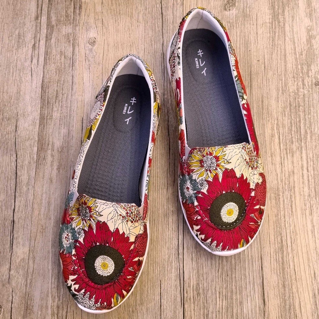 Giày Nhật lười - Kirei floral canvas KH