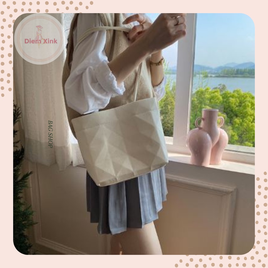Túi xách nữ Túi tote đeo vai đi học đi chơi hình khối  kim cương- Diem Store- T048-30