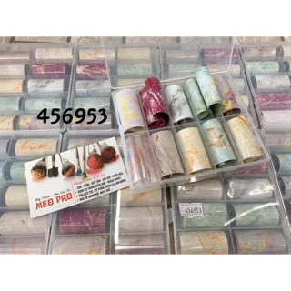 Hộp foil vân đá (10 màu ) làm móng tay chân mã 456955