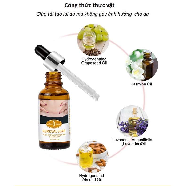 Tinh Chất Loại Bỏ Sẹo, Sẹo Thâm Do Phẫu Thuật, Seo Thâm Do Mụn Removal Scar Ultra Premium Compound Excellent Oil 30G