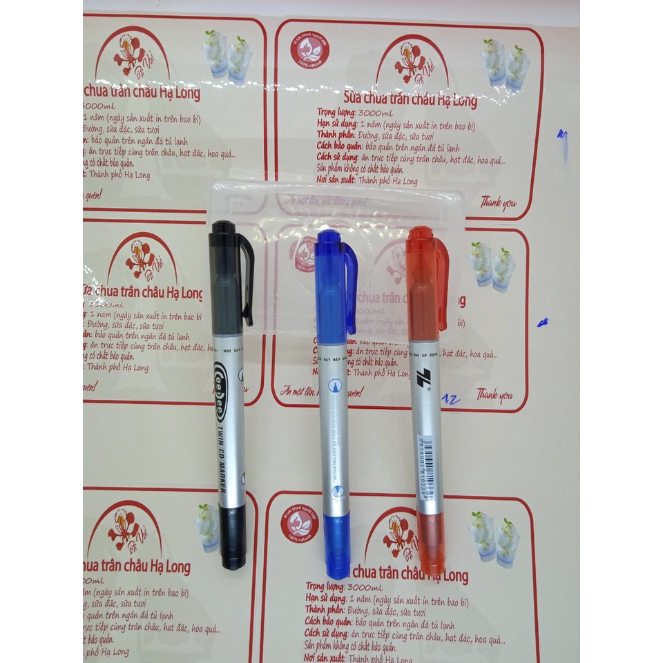 Bút dạ dầu Thiên Long, bút chuyên dùng ghi tem nhãn cán bóng (Bút dạ)