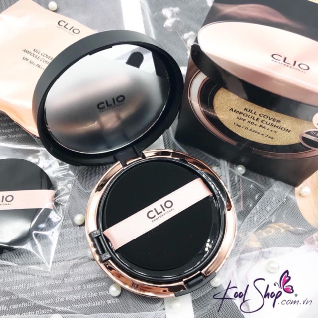 🌹Phấn Nước Clio Kill Cover Ampoule Cushion SPF 50 PA +++ Phiên Bản Mới Nhất- Da trong veo