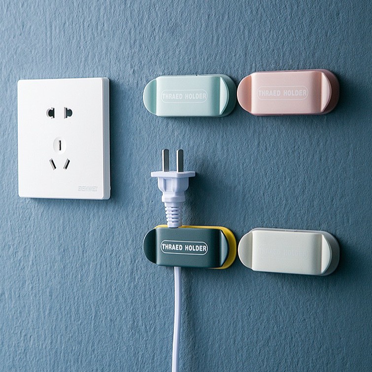 Móc Dán Tường Kẹp Giữ Dây Điện, Phích Cắm Điện Đa Năng