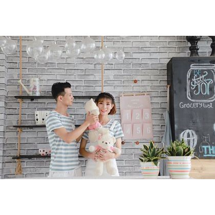 Đồ đôi nam nữ mùa hè - set áo thun cặp váy yếm và quần kaki lửng cao cấp YAME Couple AV198 .