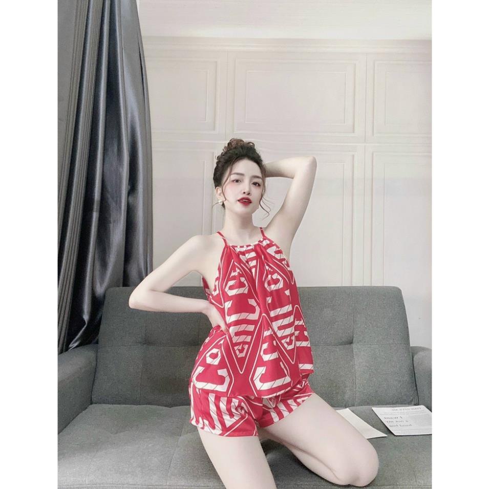 Đồ Bộ Nữ Áo Yếm Chất Gấm Lụa Nguyen, Đồ Ngủ Sexy 2 Dây Quần Cọc Nhiều Họa Tiết Lạ Mắt Form Rộng Rãi Thoáng Mát. | BigBuy360 - bigbuy360.vn