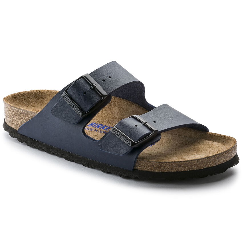 Dép Quai Ngang Nam Birkenstock Arizona Birko-Flor Soft Footbed 51061 Màu Xanh Blue