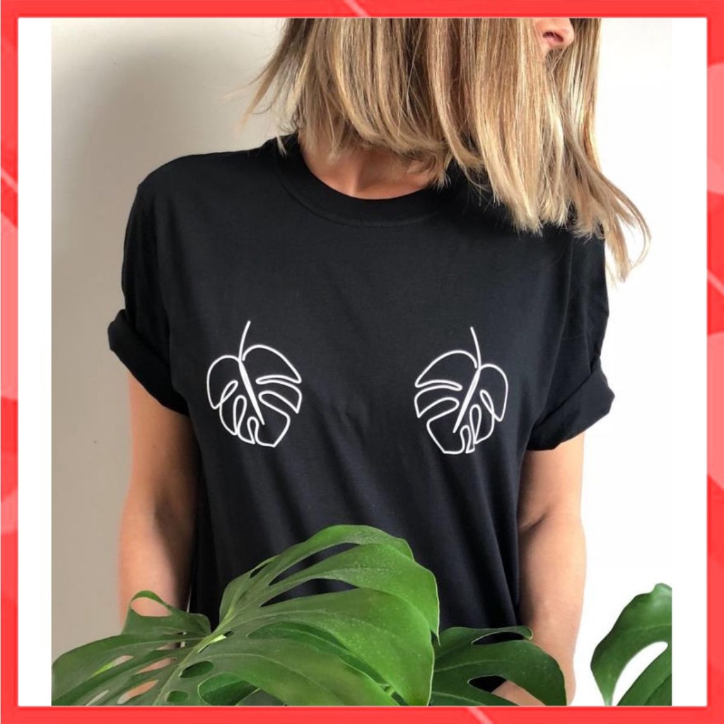 Áo thun phông nam nữ form rộng Familylove - Mẫu áo Unisex 2 chiếc lá trên Ngực chất Cotton 100% cao cấp