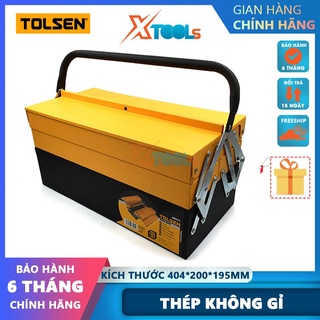 Thùng đồ nghề 3 tầng TOLSEN, thùng đựng dụng cụ kích thước 16''-19", chất liệu hợp kim thép cao cấp