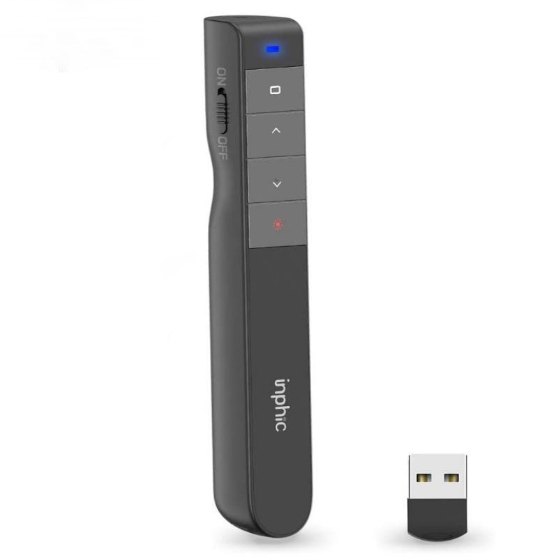 Bút trình chiếu thuyết trình không dây Inphic PL1 USB không dây 2.4GHz Điều khiển từ xa có kẹp tiện dụng