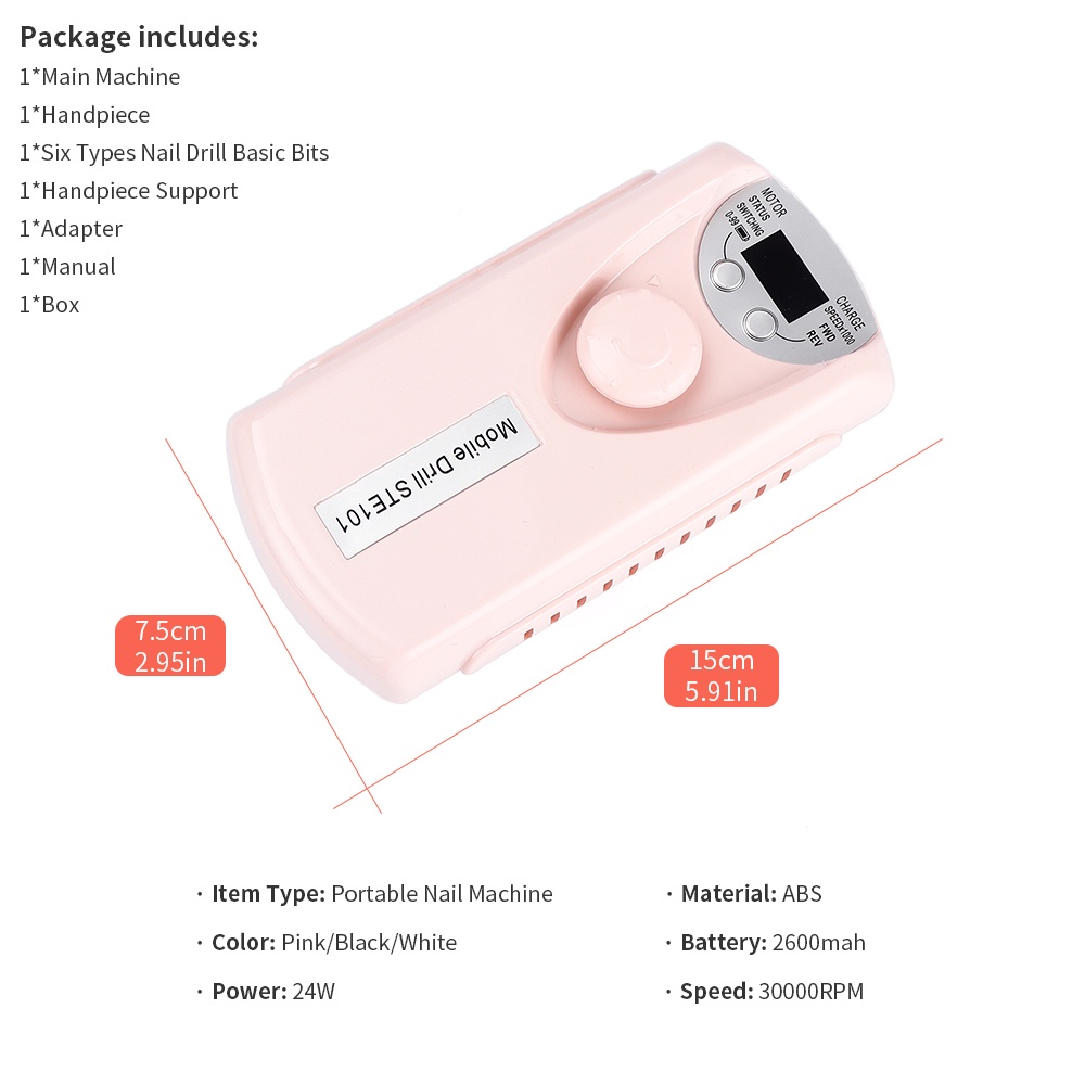 Máy Mài Đánh Bóng Móng Tay 30000RPM Nhiều Màu Sắc