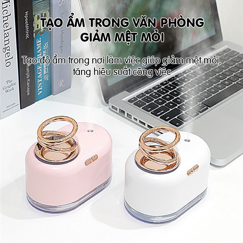 Máy tạo ẩm Cát Thái AX-18 phun sương liên tục 7h, vòng đôi xoay chuyển huyền ảo, dung tích 300ml - Bảo hành 6 tháng