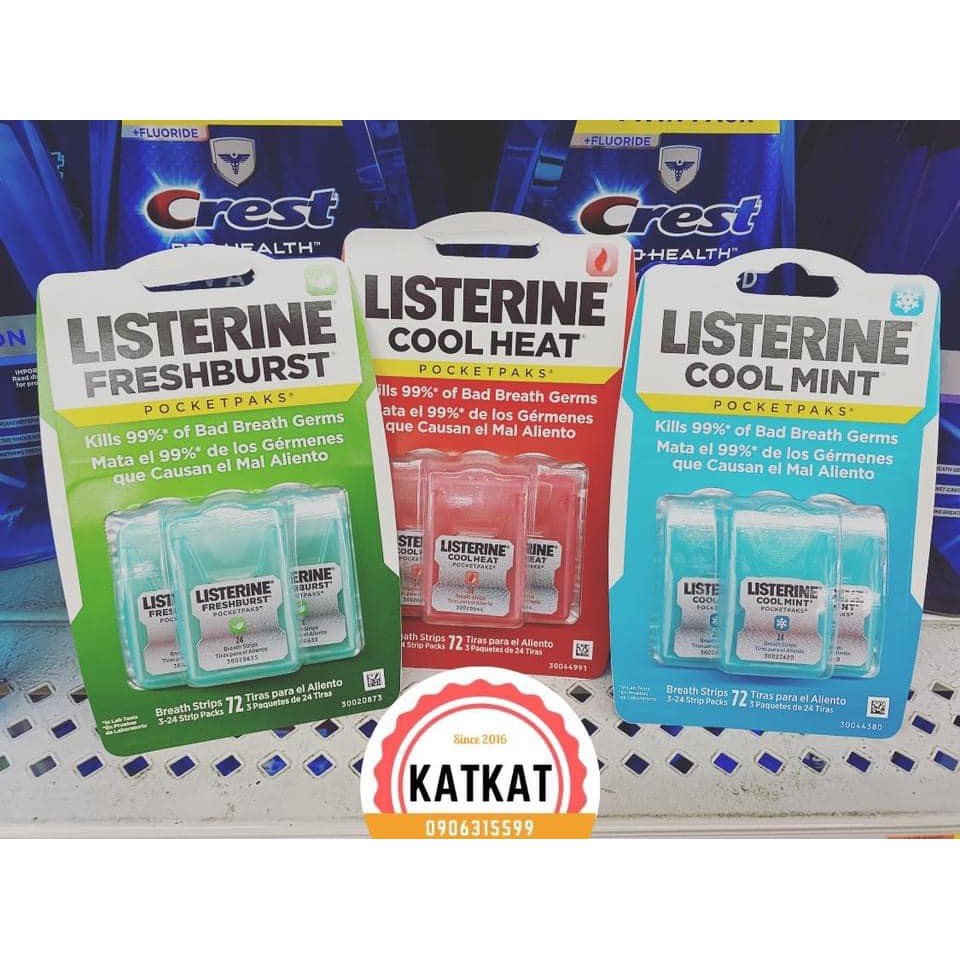 Listerine Miếng Ngậm Nói Không Với Hôi Miệng