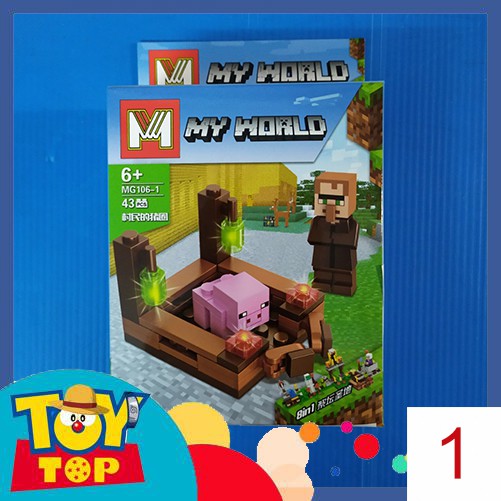 [Một hộp] Non - lego minecraft my world sinh tồn MG106 chi tiết như bìa hộp. Giá phụ thuộc số mini và động vật độc đáo