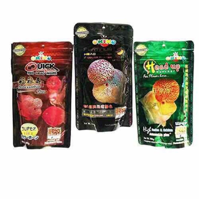 Thức ăn cho cá la hán lên đầu, màu và châu Okiko Thái Lan