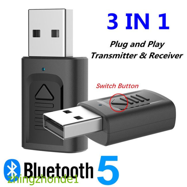 Usb Bluetooth 5.0 Truyền Tín Hiệu Không Dây 4 Trong 1 Jack Cắm 3.5mm Cho Tv Xe Hơi