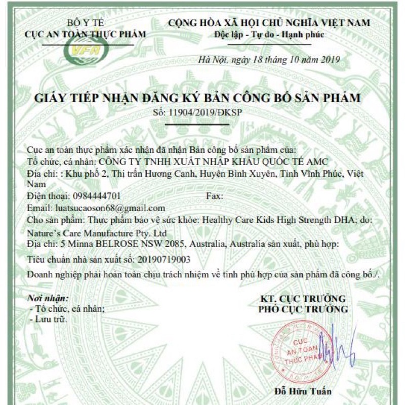 DHA và Canxi Healthy Care 60v Úc cho bé date 2023
