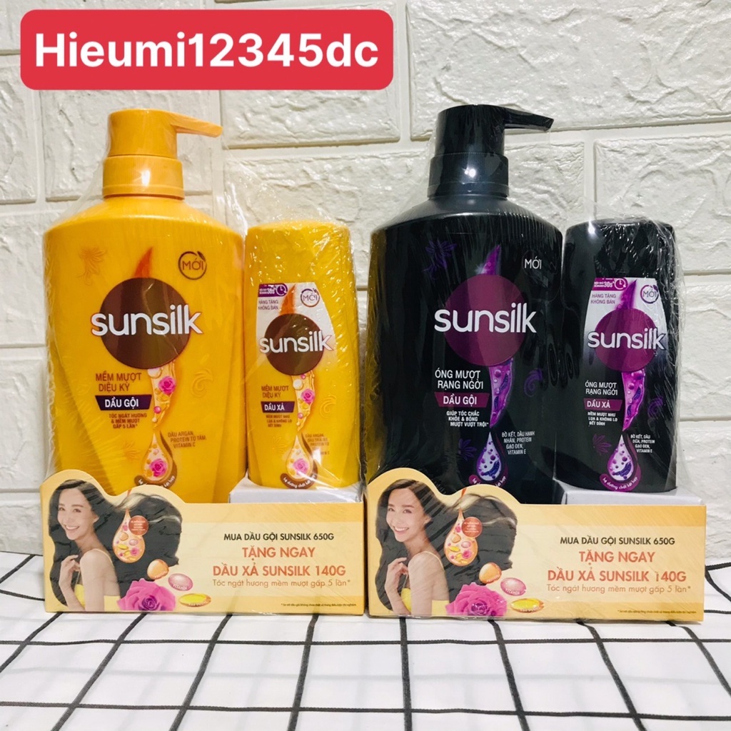 DẦU GỘI ĐẦU SUNSILK MỀM MƯỢT DIỆU KỲ 650ML TẶNG KÈM DẦU XẢ 140G