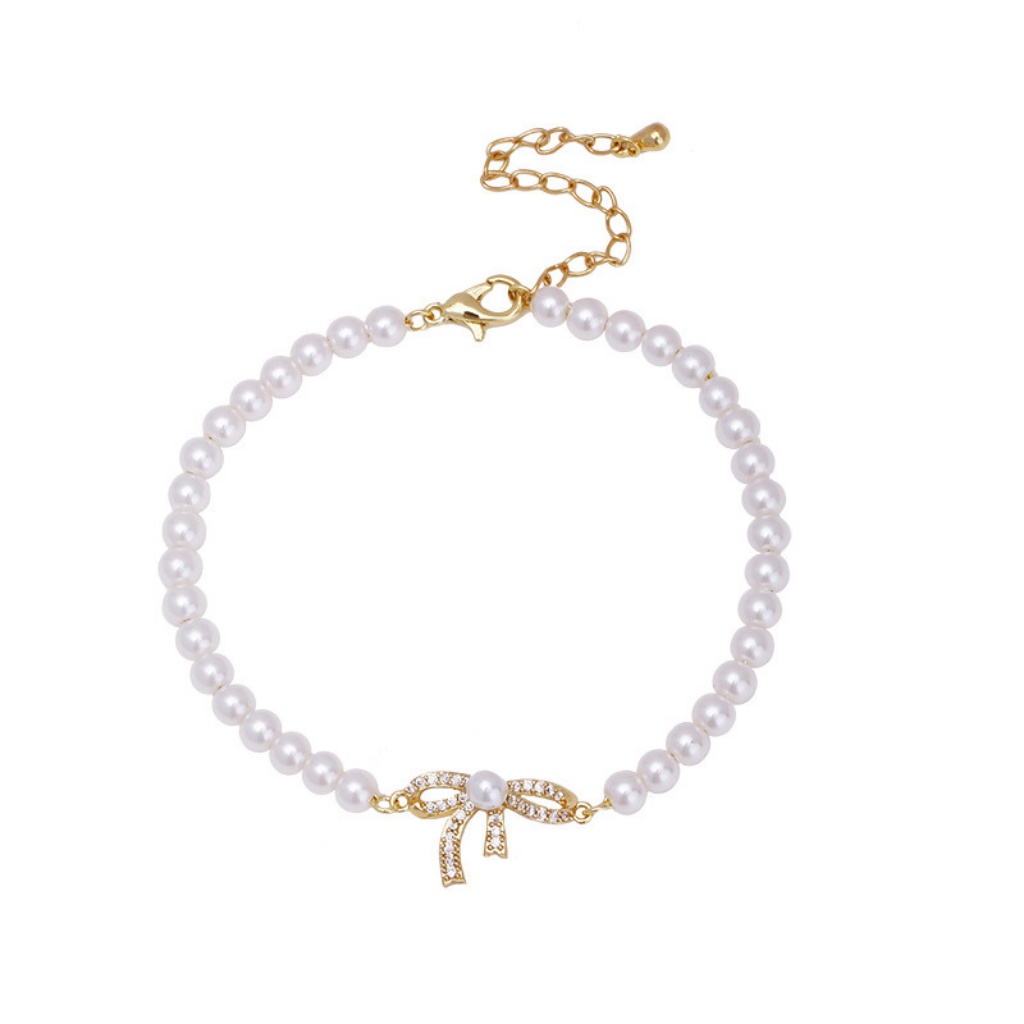 Vòng tay nữ, lắc tay ngọc đính nơ dễ thương trang sức Ciao Amor - VT0253